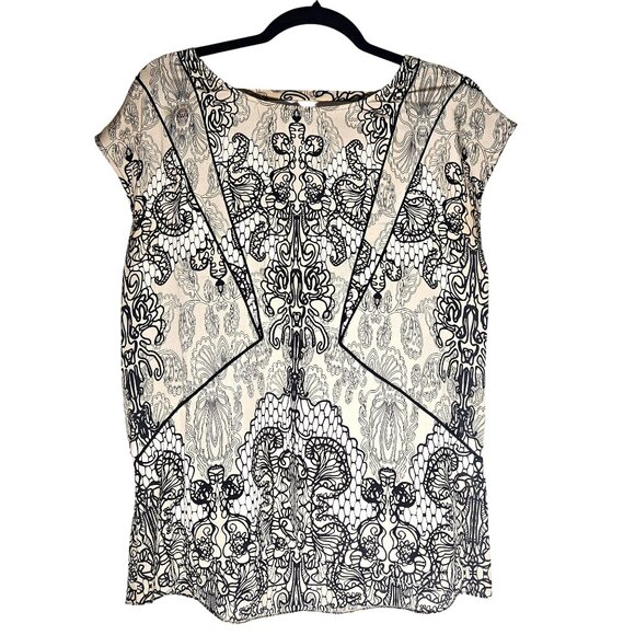 Willow and Clay Black Ivory Silk Top Small Whimsygoth Boho Chic Coquette - Picture 5 of 12